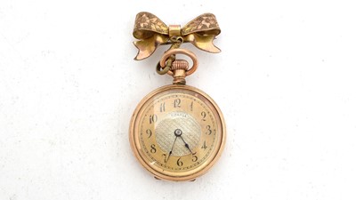 Lot 1025 - An 18ct yellow gold cased fob watch by Titania