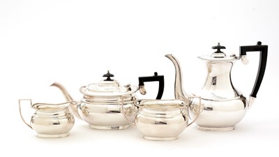 Lot 89 - A silver four-piece tea service