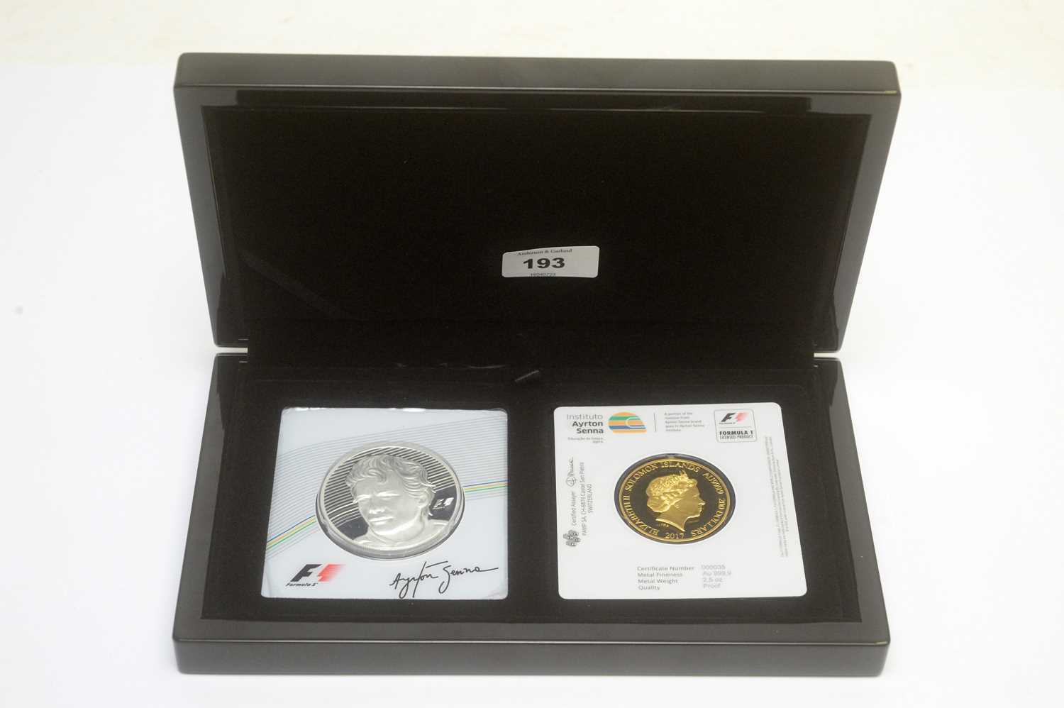 Lot 193 - Formula 1 Ayrton Senna two coin set