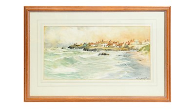 Lot 984 - Thomas Swift Hutton - Cullercoats Gazing Towards the Watch House | watercolour