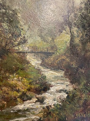 Lot 787 - John Falconar Slater - Blustery woodland view with serpentine stream | oil