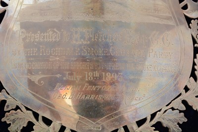 Lot 77 - A late Victorian silver presentation shield