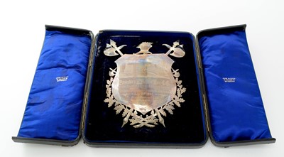 Lot 77 - A late Victorian silver presentation shield
