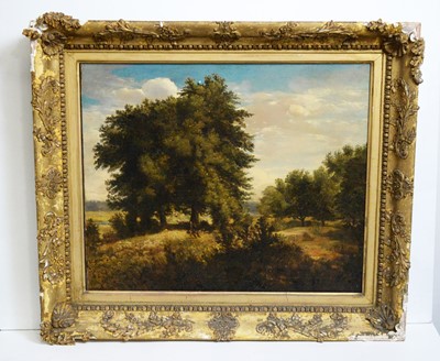 Lot 783 - 19th Century British School - A landscape study depicting a gentleman and his dog | oil