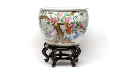 Lot 821 - Chinese famille rose fish bowl