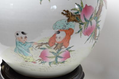 Lot 736 - Chinese famille rose fish bowl