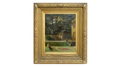 Lot 1045 - Archibald John Stuart-Wortley - An Afternoon on the Lawn | oil