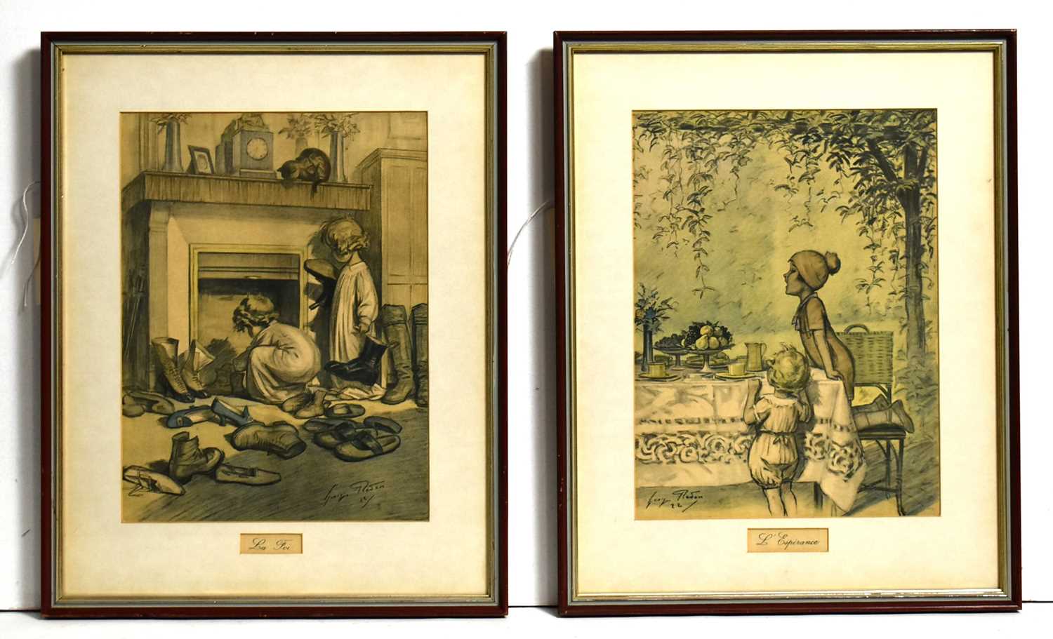 Lot 726 - After Jules Georges Redon - Two 1920s luncheon menus for Memes Maisons | offset-lithographs
