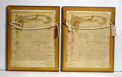 Lot 726 - After Jules Georges Redon - Two 1920s luncheon menus for Memes Maisons | offset-lithographs