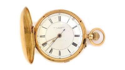 Lot 592 - M.J. Russell, London: an 18ct yellow gold-cased hunter pocket watch