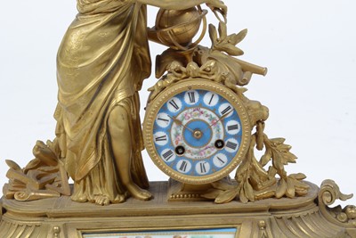 Lot 6 - Japy Freres: a late 19th Century French gilt metal figural mantel clock