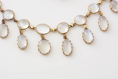 Lot 459 - Moonstone necklace, bracelet and earrings