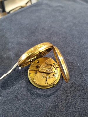 Lot 594 - An 18ct yellow gold cased open-faced pocket watch