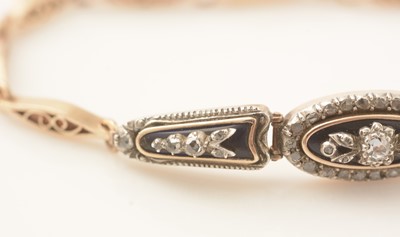 Lot 471 - A Dutch 19th Century diamond, enamel and gold bracelet