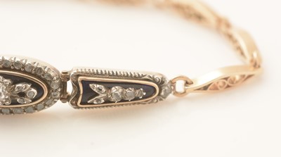 Lot 471 - A Dutch 19th Century diamond, enamel and gold bracelet