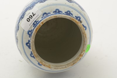 Lot 760 - Chines blue and white jar and cover