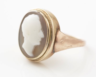 Lot 469 - Two 19th Century glass cameo rings