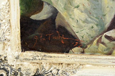 Lot 1074 - Gaston La Touche - Reclining in the Garden | oil