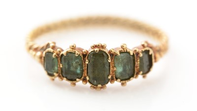 Lot 434 - A 19th Century green tourmaline ring