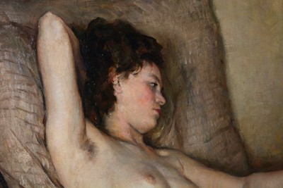 Lot 1036 - Paul-Émile Becat - Recumbent Nude in the Artist's Studio | oil