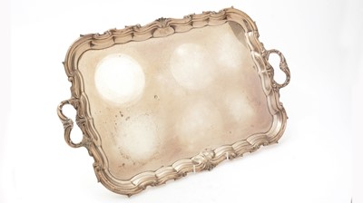 Lot 66 - An Edwardian silver two handled tea tray