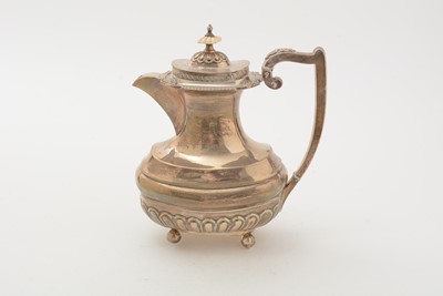 Lot 13 - A George V silver four piece tea set