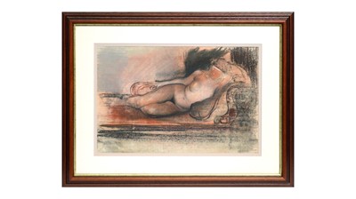 Lot 953 - Pietro Annigoni OMRI - Reclining Female Nude | pastel