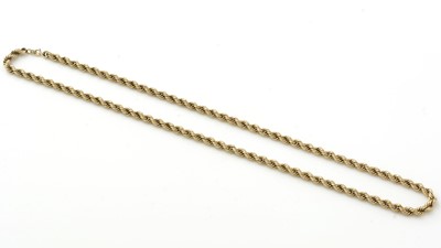 Lot 984 - A 9ct yellow gold twist link chain necklace