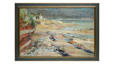 Lot 1097 - Thomas William Pattison - Tumbled Rocks and Sea | oil