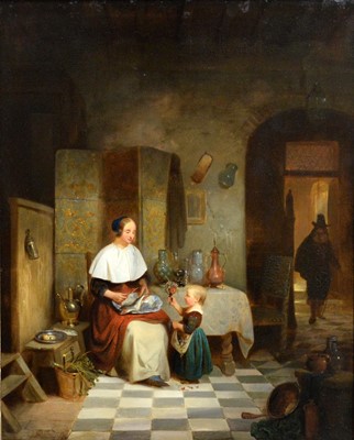 Lot 1039 - Willem Linnig - Proffering Flowers | oil