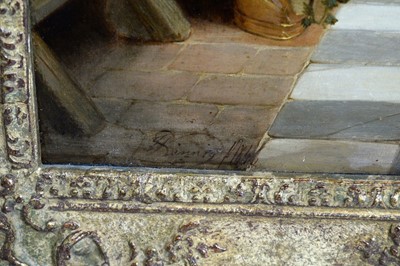 Lot 1039 - Willem Linnig - Proffering Flowers | oil