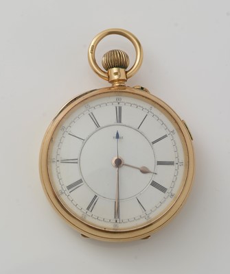 Lot 595 - An 18ct yellow gold cased open-faced pocket watch
