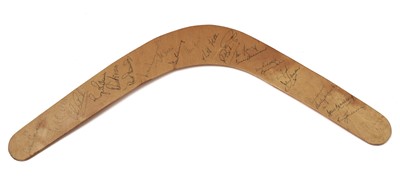 Lot 729 - A boomerang commemorating the 1964 Ashes Test Series; and other cricket memorabilia