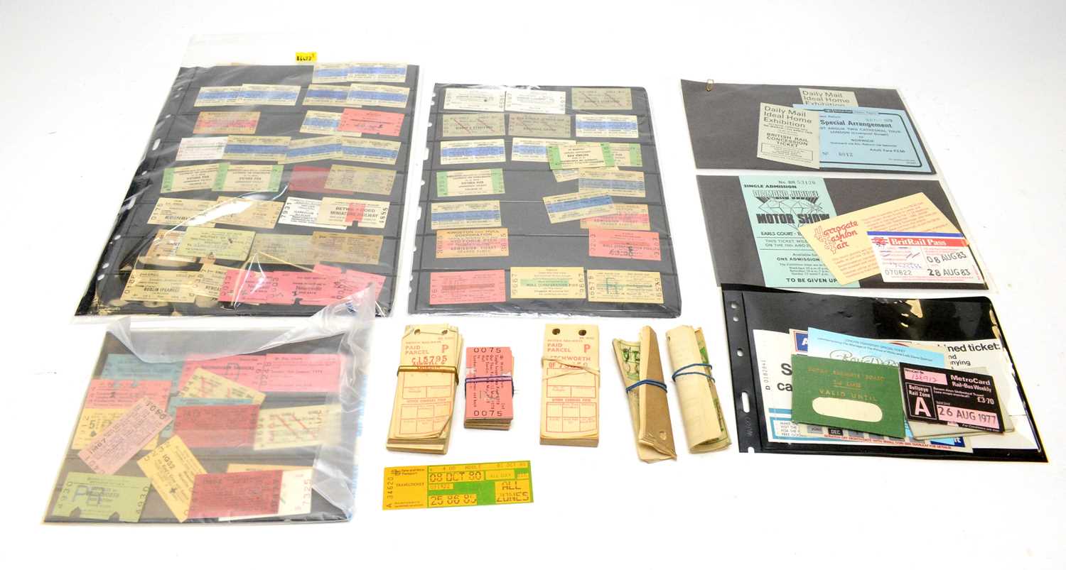 Lot 786 - A collection of ticket stubs and luggage