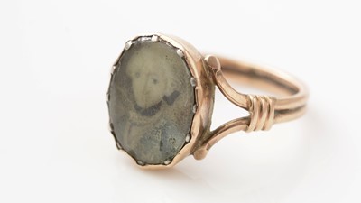 Lot 468 - A miniature portrait ring, possibly depicting Bonnie Prince Charlie