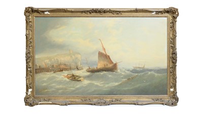 Lot 652 - William Henry Williamson - Fishing Boats Leaving Scarborough | oil