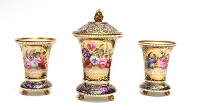 Lot 843 - Garniture of Spode 2575 vases