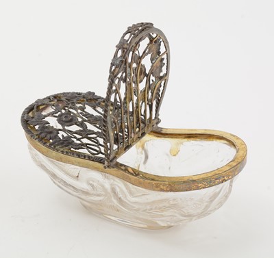 Lot 46 - An Edwardian silver gilt-mounted cut glass potpourri dish and other silver items