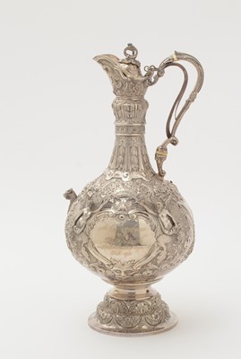 Lot 76 - A late Victorian silver “Cellini Pattern” ewer or hot water jug