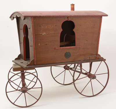 Lot 174 - An early 20th Century red painted 'Traveller's Caravan'