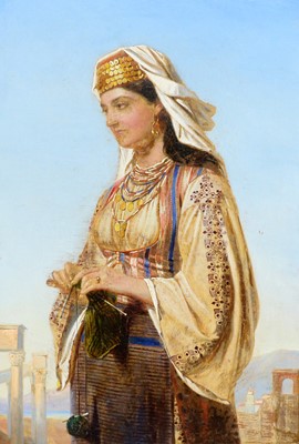 Lot 1075 - After Émile Vernet-Lecomte - A Greek Beauty | oil