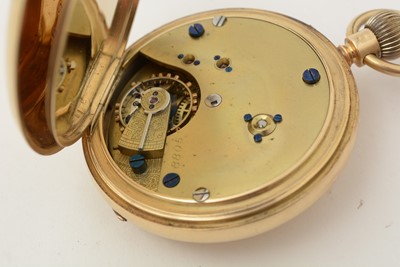 Lot 591 - An 18ct yellow gold cased half-hunter pocket watch