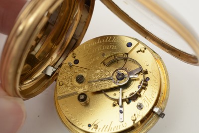 Lot 580 - Cozens Matthews & Sharpe, London: an 18ct yellow gold-cased open-faced pocket watch