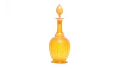 Lot 923 - Amber glass decanter