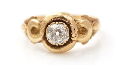 Lot 566 - A William IV diamond and 18ct yellow gold ring