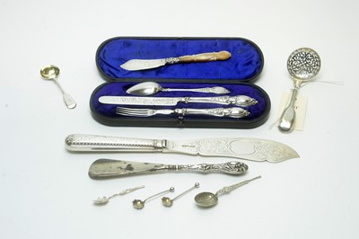 Lot 1230 - A selection of silver flatware