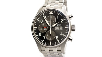 Lot 627 - International Watch Co (IWC) Spitfire: a steel-cased automatic chronograph wristwatch