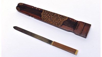 Lot 791 - Chinese knife in boxwood sheath