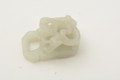 Lot 784 - Jade belt hook and another