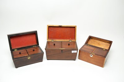 Lot 413 - A collection of 19th Century and later tea caddies